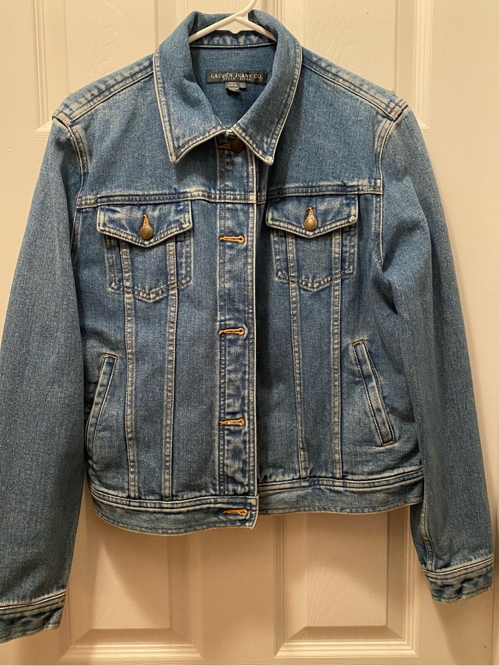 Y2K Lauren Jeans Co. Ralph Lauren Blue Denim Trucker Jacket Size L